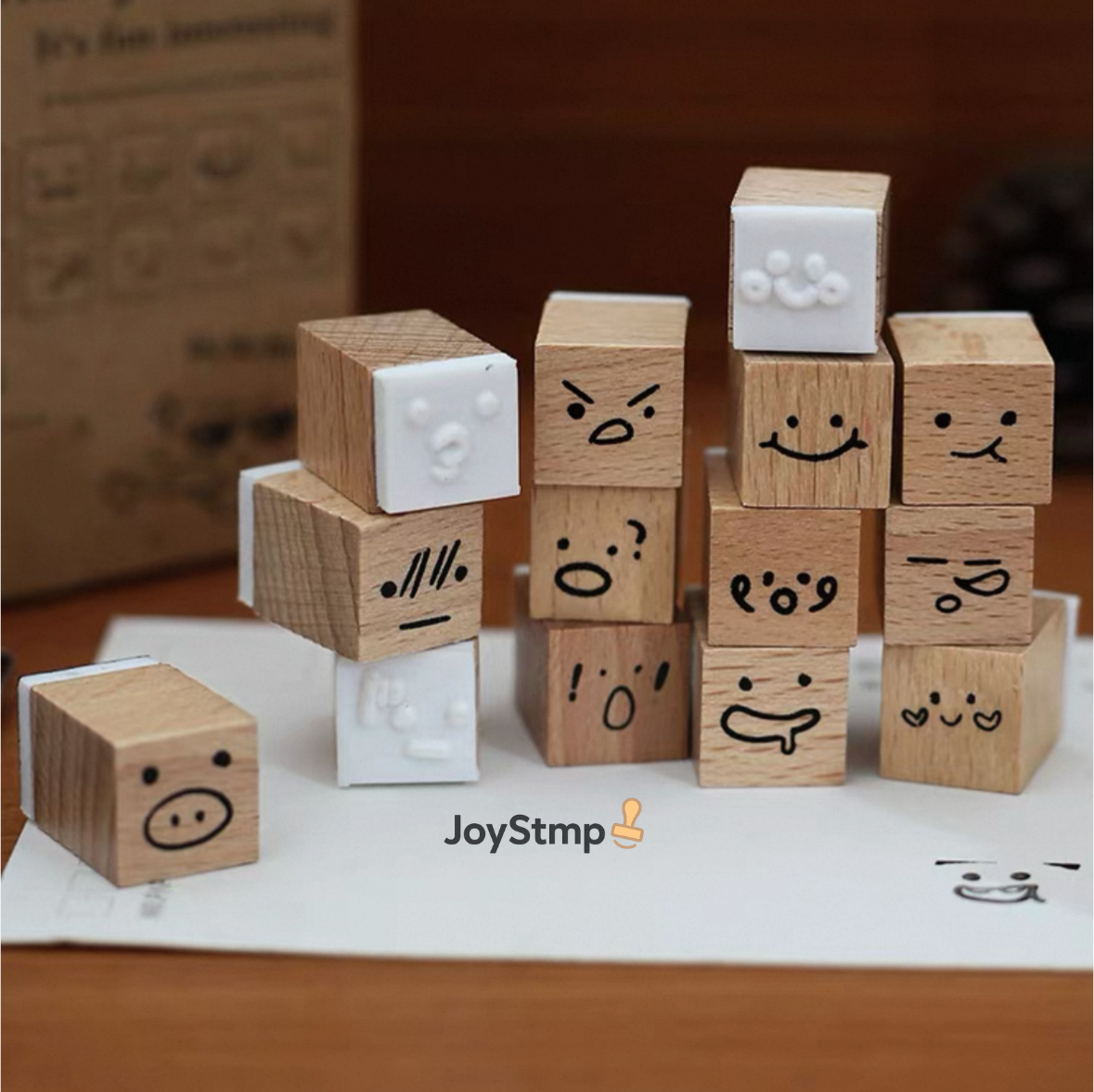 The "Daily Moods" Wooden Stamp Collection (25-Piece Box)